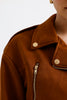Suede Crop Jacket Brown