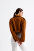 Suede Crop Jacket Brown