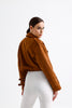Suede Crop Jacket Brown