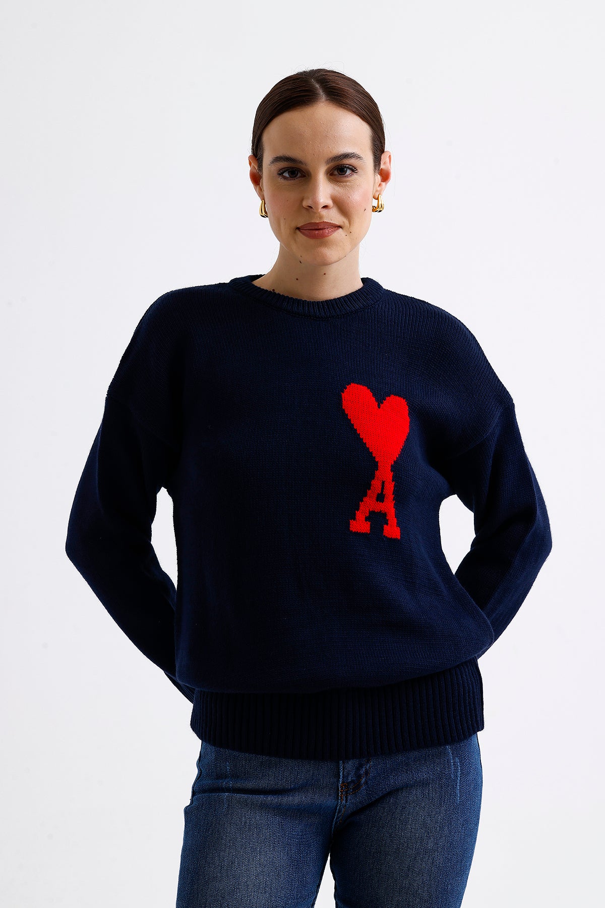 Knitted Heart Sweater | CLOTHES | KNITWEAR | Lebbse Knitted Heart Sweater | CLOTHES | KNITWEAR | Lebbse