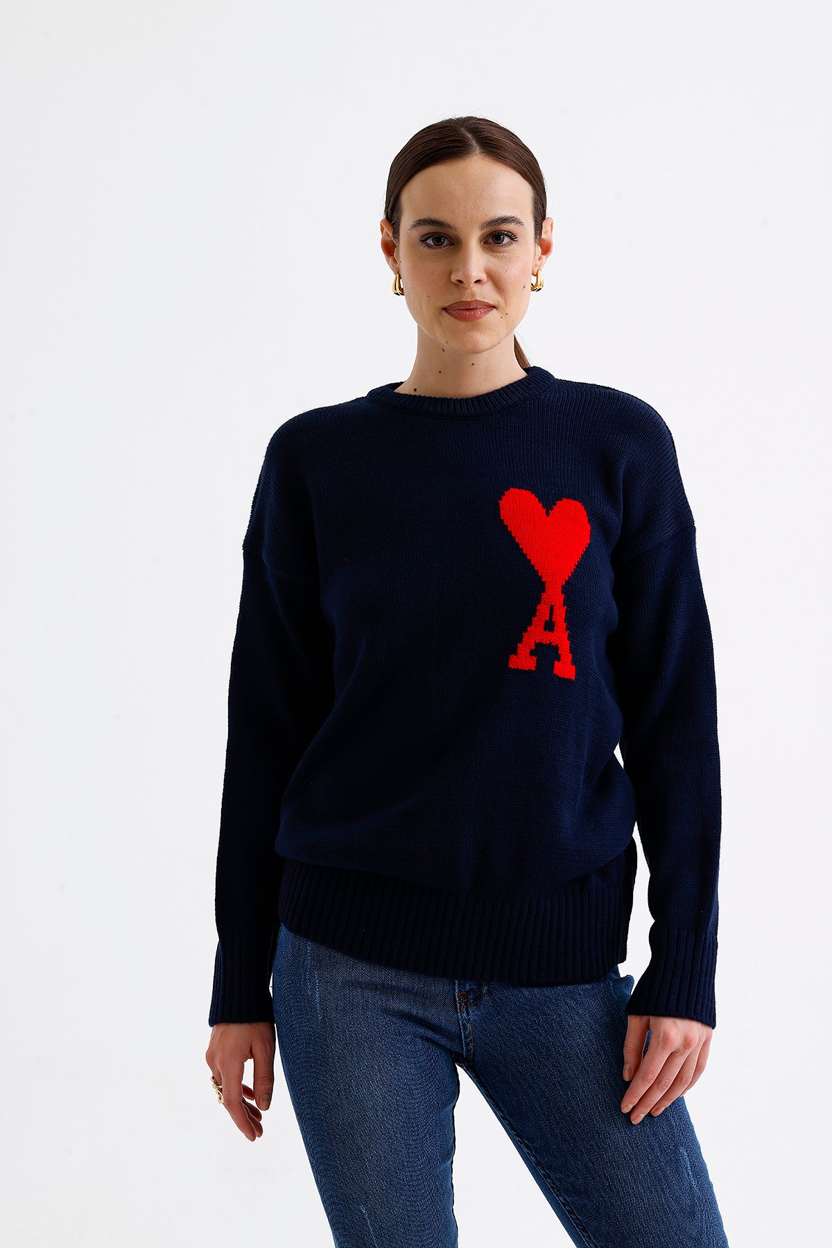 Knitted Heart Sweater | CLOTHES | KNITWEAR | Lebbse Knitted Heart Sweater | CLOTHES | KNITWEAR | Lebbse
