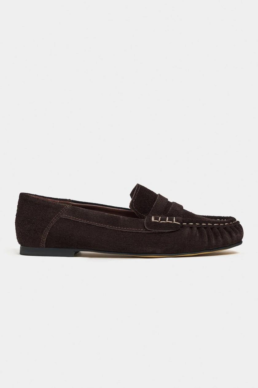 MISTY Bitter Coffee Suede Genuine Leather Women’s Loafer Shoes