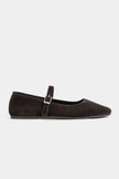 MONO Bitter Coffee Suede Genuine Leather Buckle Detail Women’s Ballet Flats