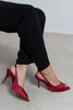 ROXY Burgundy Satin Ankle Strap Open Toe Women’s Heels