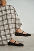MONO Bitter Coffee Suede Genuine Leather Buckle Detail Women’s Ballet Flats