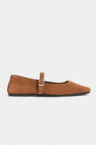 MONO Tan Suede Genuine Leather Buckle Detail Women’s Ballet Flats
