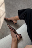Arty Leo Satin Elastic Detail Pointed Toe Short Heeled Women's Ballerinas