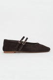JAMES Brown Suede Leather Flat Women’s Ballet Flats