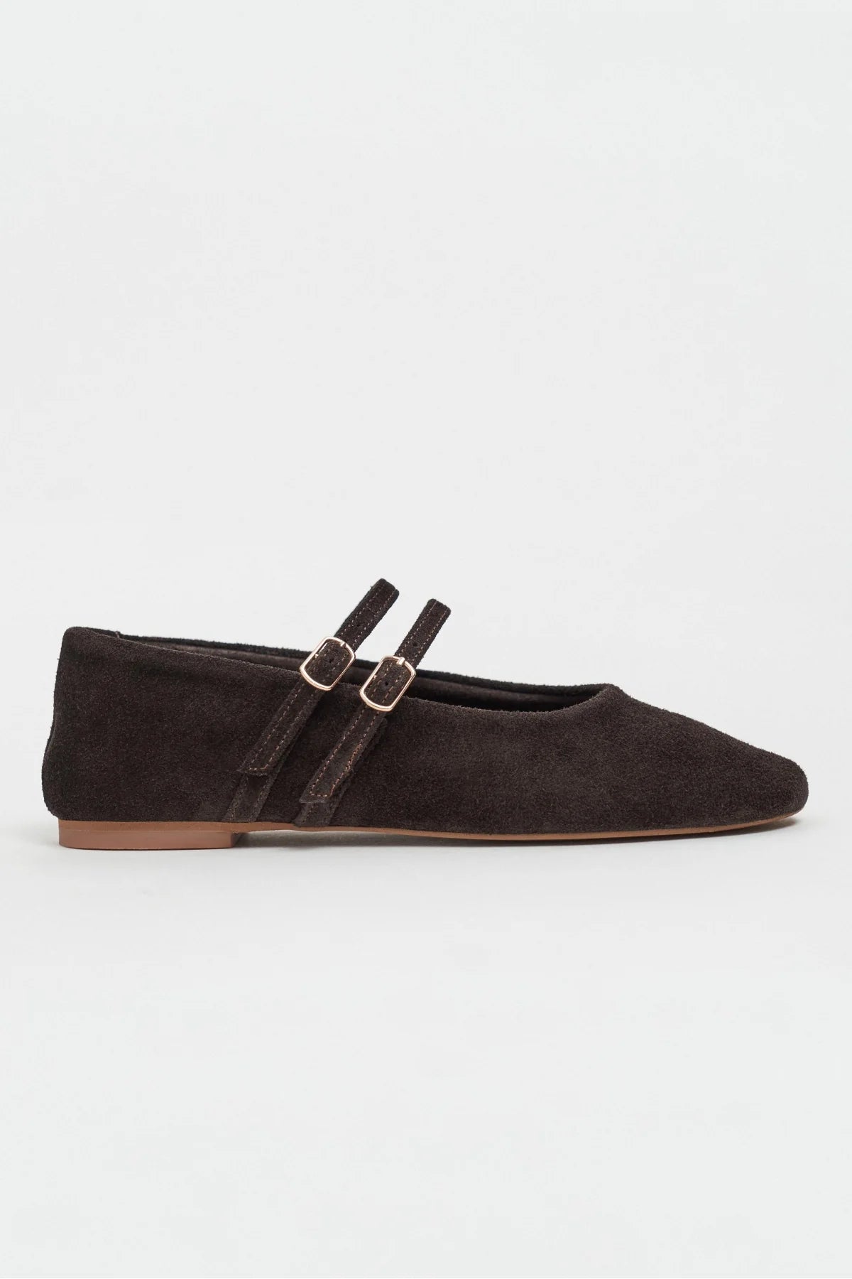 JAMES Brown Suede Leather Flat Women’s Ballet Flats