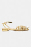 PIKA Gold Metallic Buckle Detail Women’s Sandal Flats