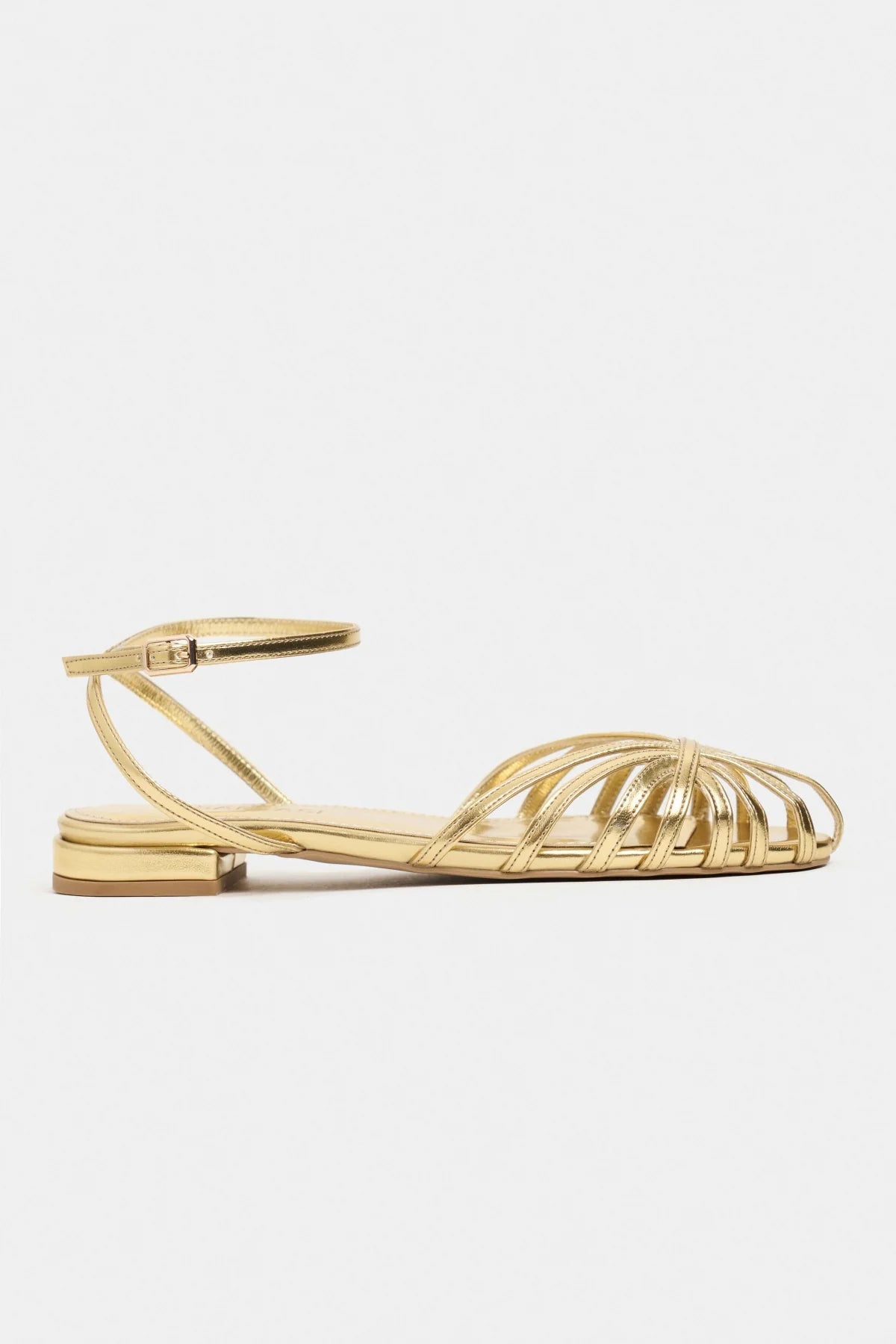 PIKA Gold Metallic Buckle Detail Women’s Sandal Flats