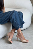 CHARMS Nude Patent Ankle-Strap Detail Women’s Slim High-Heel Shoes