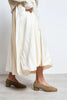 SAMIA Rome Beige Genuine Suede Leather Block Heel Flats – 4 cm