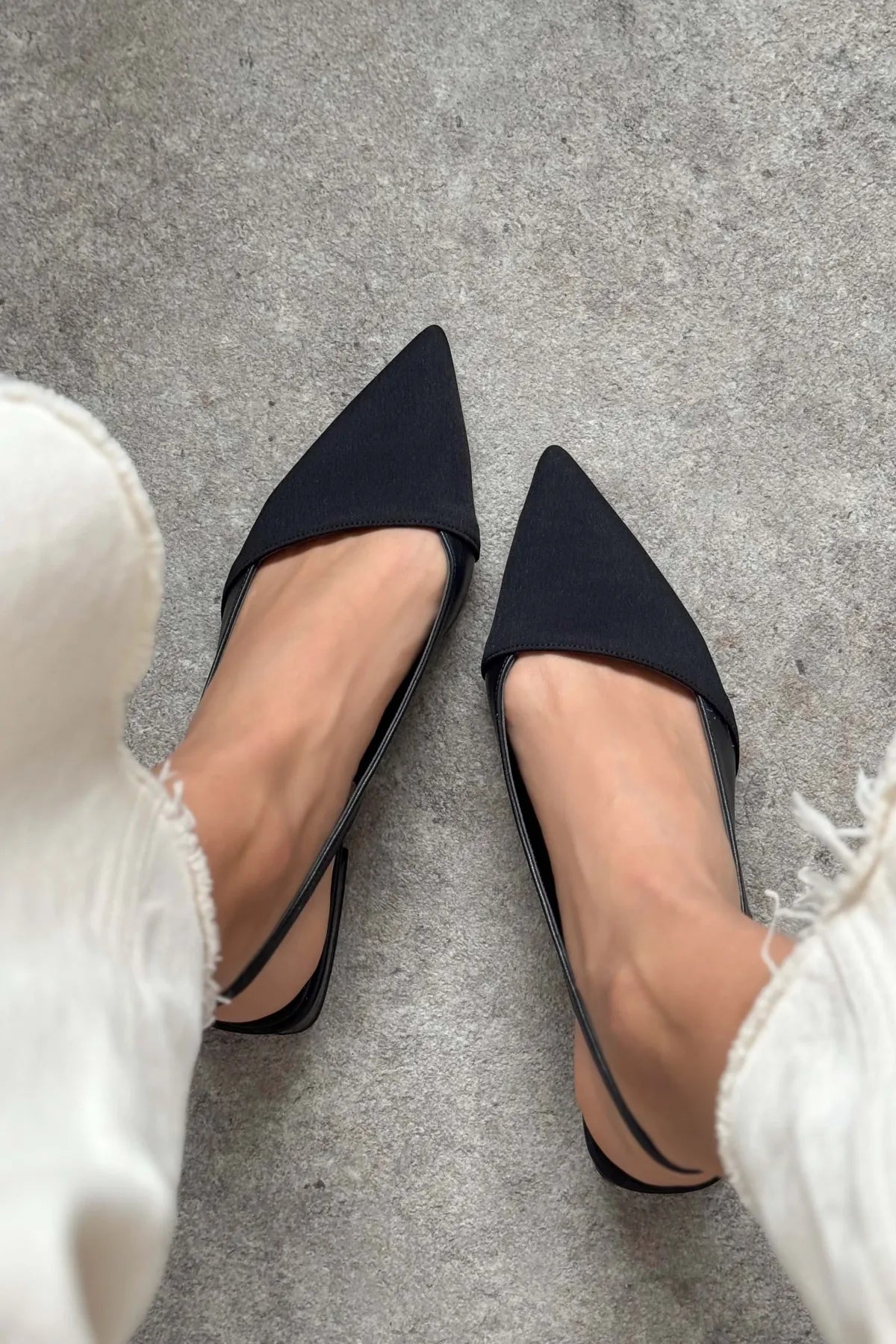 VIKTOR Black Matte Satin Pointed Toe Ankle Strap Detail Women’s Low Heel Ballet Shoes | Ballet Flats | FOOTWEAR | Lebbse VIKTOR Black Matte Satin Pointed Toe Ankle Strap Detail Women’s Low Heel Ballet Shoes | Ballet Flats | FOOTWEAR | Lebbse