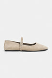 MONO Beige Genuine Leather Buckle Detail Women’s Ballet Flats
