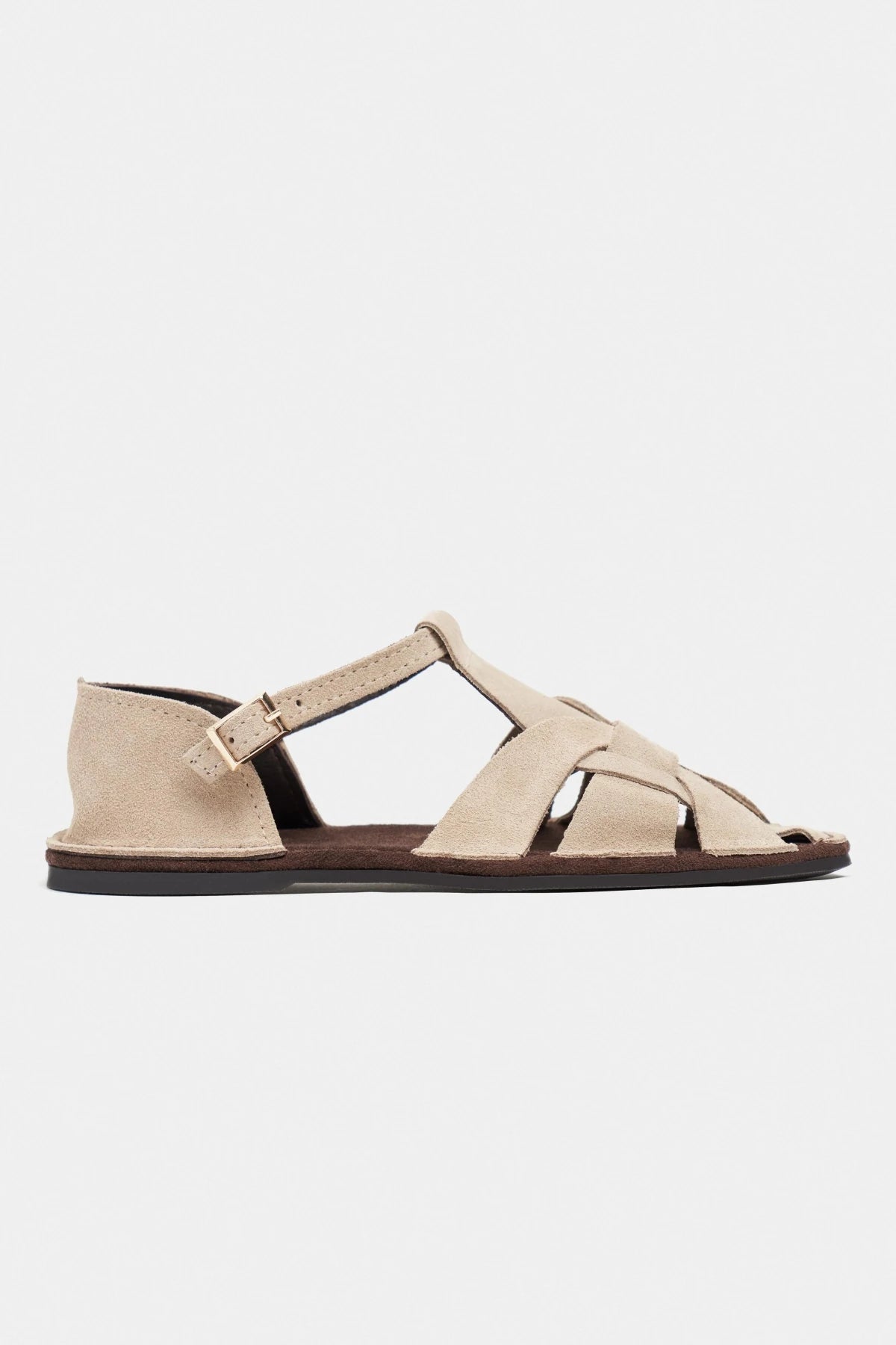 Beige Suede Leather Buckle Detail Women’s Flat Sandals | FOOTWEAR | SANDALET | Lebbse Beige Suede Leather Buckle Detail Women’s Flat Sandals | FOOTWEAR | SANDALET | Lebbse