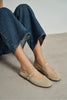 MONO Beige Genuine Leather Buckle Detail Women’s Ballet Flats