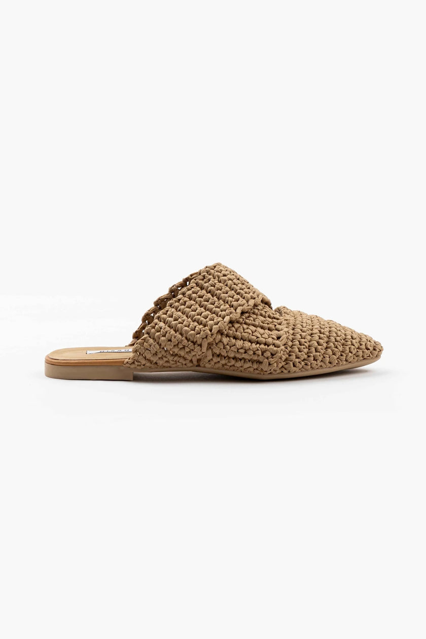 LAILA TABA KNITTED WOMEN'S SLIPPERS WITH CROSS STRAP DETAIL