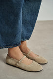 MONO Beige Genuine Leather Buckle Detail Women’s Ballet Flats