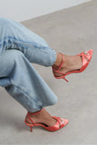 MONICA Salmon Satin Ankle Strap Detail Women’s Stiletto Heels