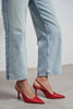 ELARA Red Matte Slingback V-Vamp Pointed Toe Women’s Heels