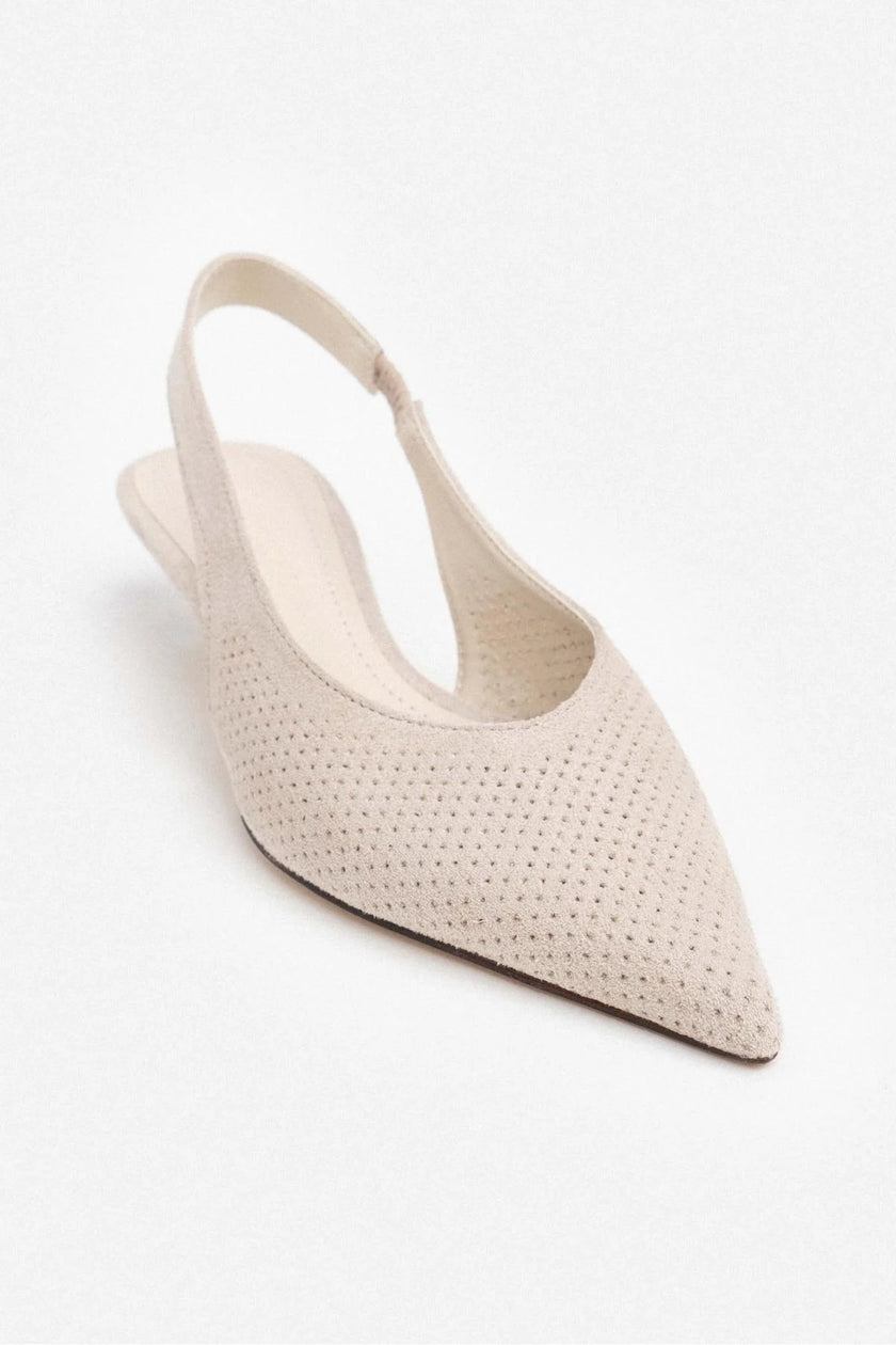 Rossa Light Beige Suede Ankle Elastic Detail Women's High Heel Shoes