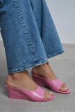 ALLISON Pink Rustic Wedge Heel Women’s Slipper's