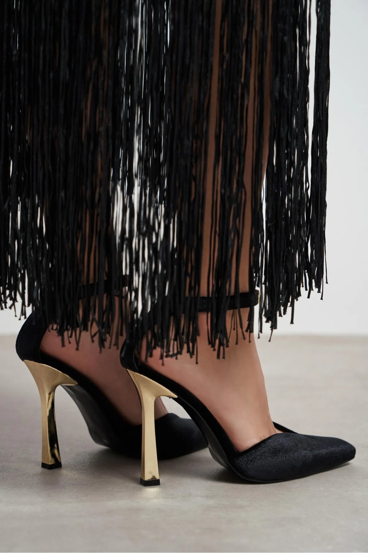VIBE Black Velvet Ankle Strap Women’s Gold Heel Shoes | FOOTWEAR | Heels | Lebbse VIBE Black Velvet Ankle Strap Women’s Gold Heel Shoes | FOOTWEAR | Heels | Lebbse