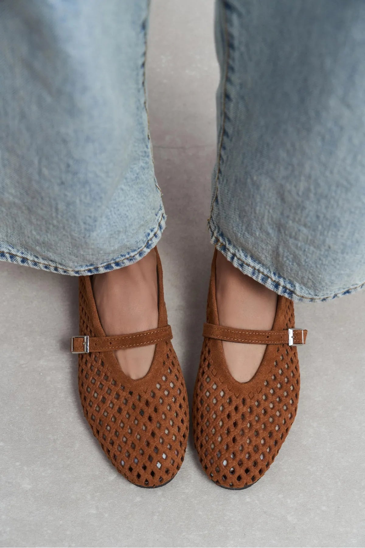 BELINDA Tan Suede Leather Studded Buckle Detail Women’s Ballerina Flats | Ballet Flats | FOOTWEAR | Lebbse BELINDA Tan Suede Leather Studded Buckle Detail Women’s Ballerina Flats | Ballet Flats | FOOTWEAR | Lebbse