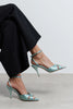MONICA Turquoise Satin Ankle Strap Detail Women’s Stiletto Heels