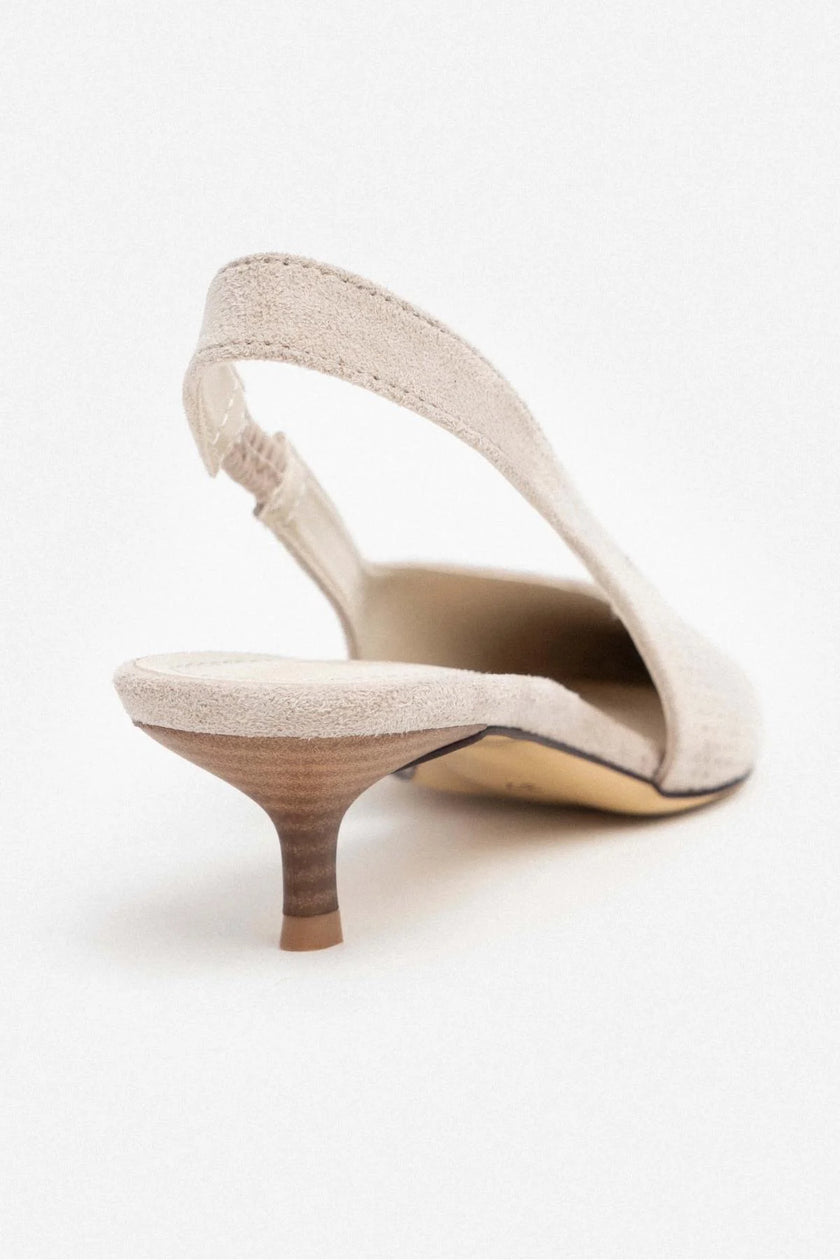 Rossa Light Beige Suede Ankle Elastic Detail Women's High Heel Shoes