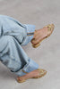 PIKA Gold Metallic Buckle Detail Women’s Sandal Flats
