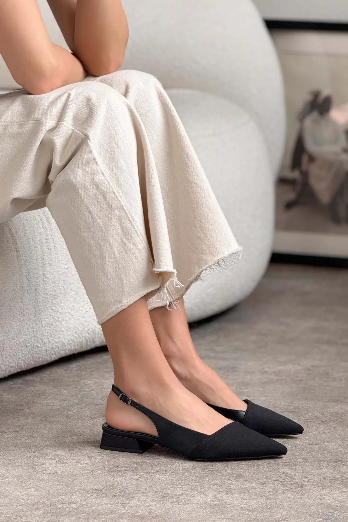 VIKTOR Black Matte Satin Pointed Toe Ankle Strap Detail Women’s Low Heel Ballet Shoes | Ballet Flats | FOOTWEAR | Lebbse VIKTOR Black Matte Satin Pointed Toe Ankle Strap Detail Women’s Low Heel Ballet Shoes | Ballet Flats | FOOTWEAR | Lebbse