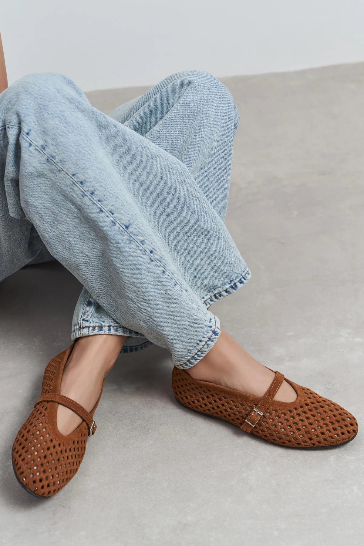 BELINDA Tan Suede Leather Studded Buckle Detail Women’s Ballerina Flats | Ballet Flats | FOOTWEAR | Lebbse BELINDA Tan Suede Leather Studded Buckle Detail Women’s Ballerina Flats | Ballet Flats | FOOTWEAR | Lebbse