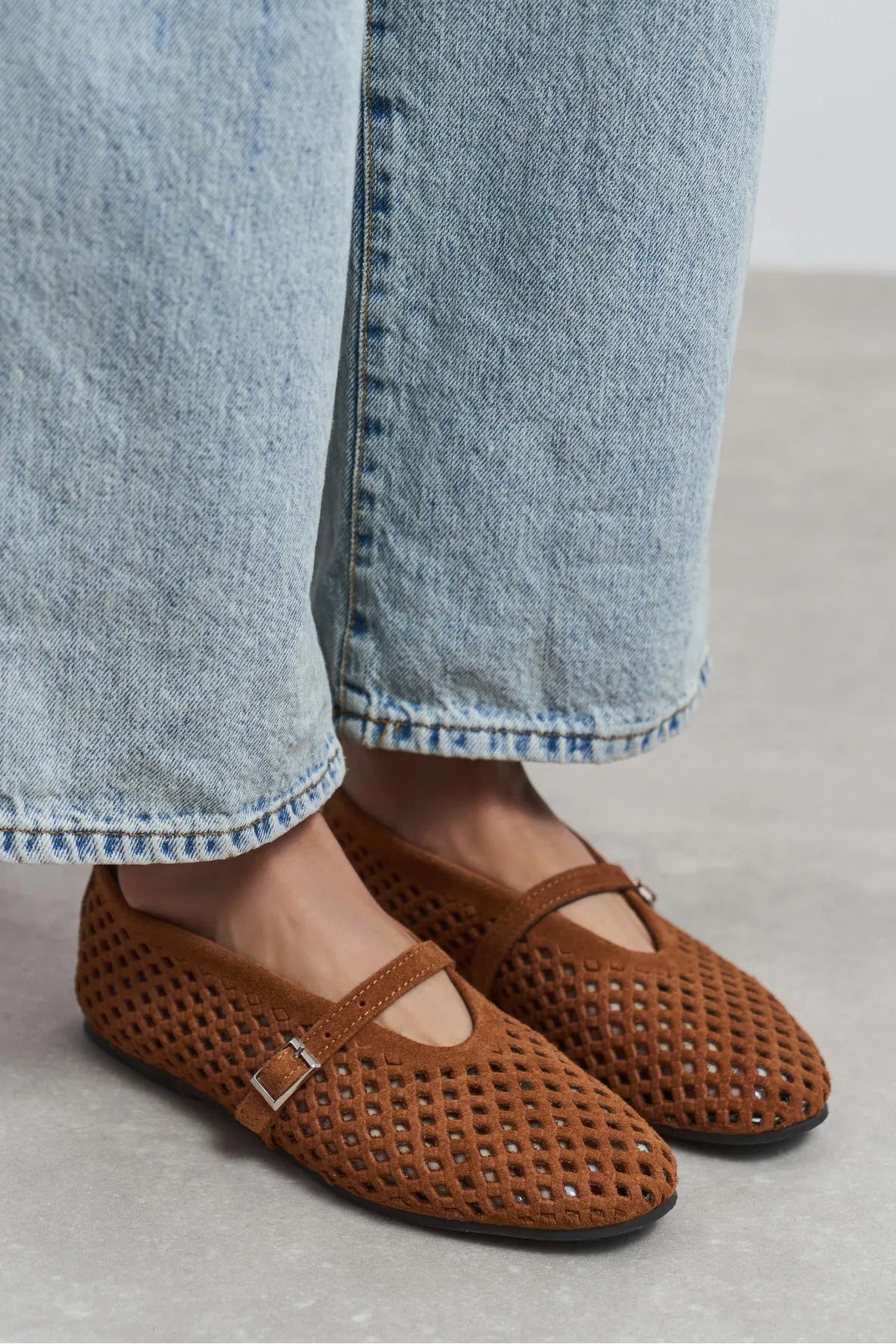 BELINDA Tan Suede Leather Studded Buckle Detail Women’s Ballerina Flats | Ballet Flats | FOOTWEAR | Lebbse BELINDA Tan Suede Leather Studded Buckle Detail Women’s Ballerina Flats | Ballet Flats | FOOTWEAR | Lebbse