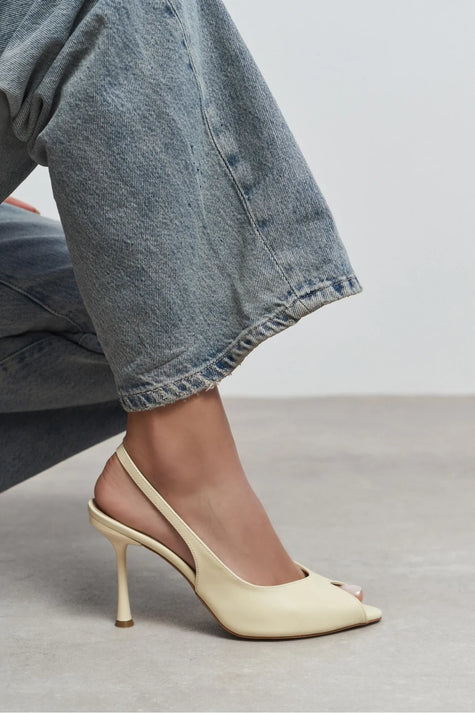 BETTY Butter Yellow Matte Open Toe Women’s Heels