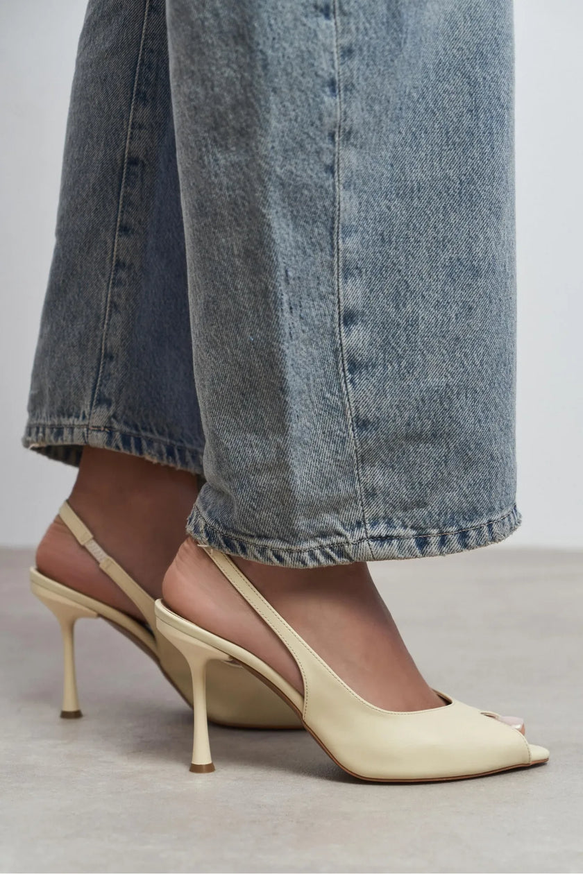 BETTY Butter Yellow Matte Open Toe Women’s Heels