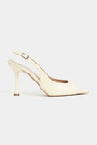 MAIA Butter Yellow Matte Pointed Toe Open Front Women’s Thin Heel Shoes