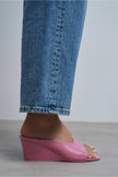 ALLISON Pink Rustic Wedge Heel Women’s Slipper's