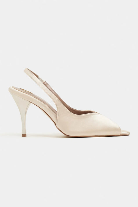ROXY Butter Yellow Satin Ankle Strap Open Toe Women’s Heels
