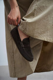 JERY Brown Suede Leather Women’s Loafer Shoes