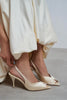 ROXY Butter Yellow Satin Ankle Strap Open Toe Women’s Heels