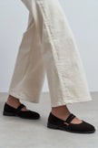 MERLA Bitter Coffee Suede Genuine Leather Buckle Detail Women’s Ballet Flats