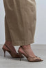 ROXY Coffee Satin Ankle Strap Open Toe Women’s Heels