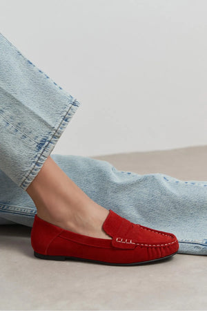MISTY Red Suede Genuine Leather Women’s Loafer