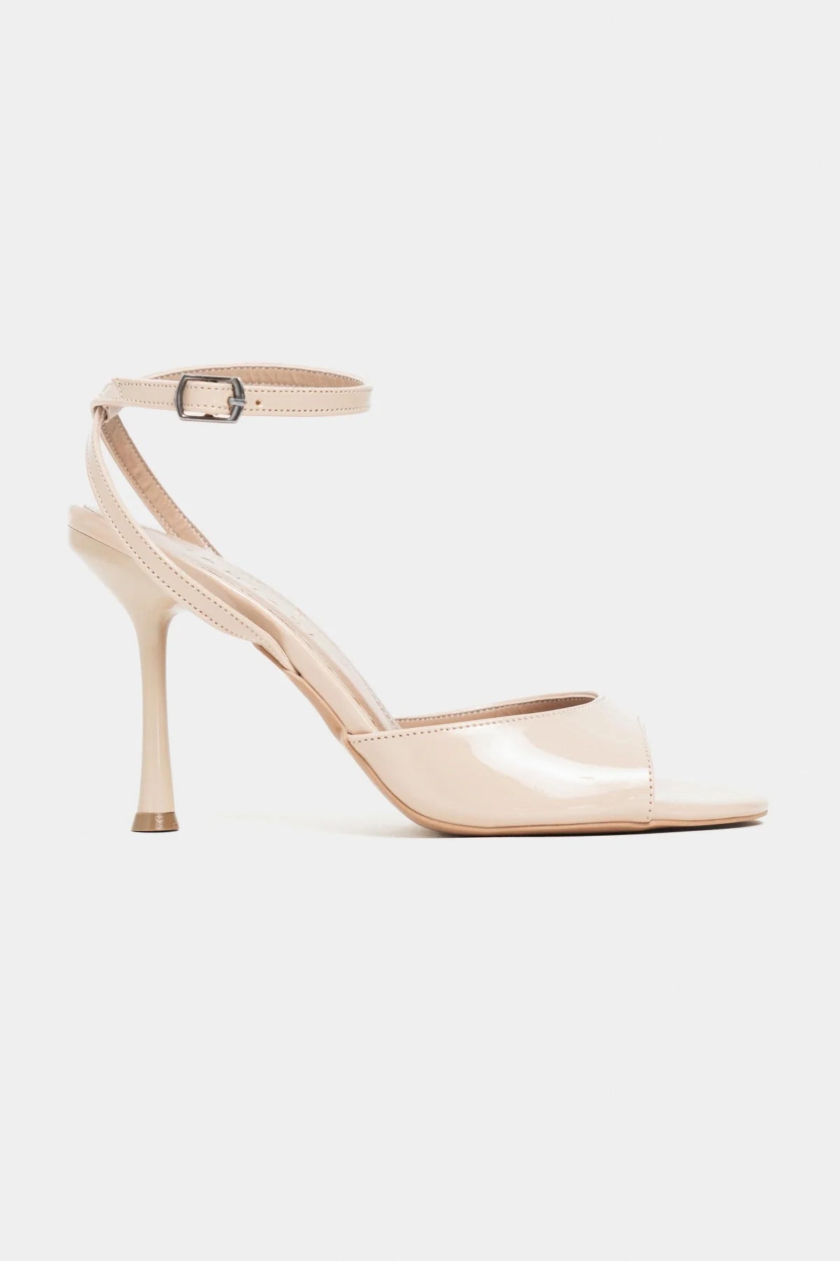 CHARMS Nude Patent Ankle-Strap Detail Women’s Slim High-Heel Shoes