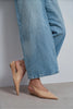 NINO Nude Matte Pointed Toe Back Strap Women’s Wedge Heel Shoes