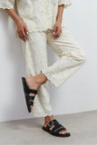 SPIRIT Black Matte Buckle Detail Flat Women’s Slippers