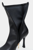 PALMA Black Matte Stretch Pointed-Toe Ankle Boots – 8 cm Stiletto Heel