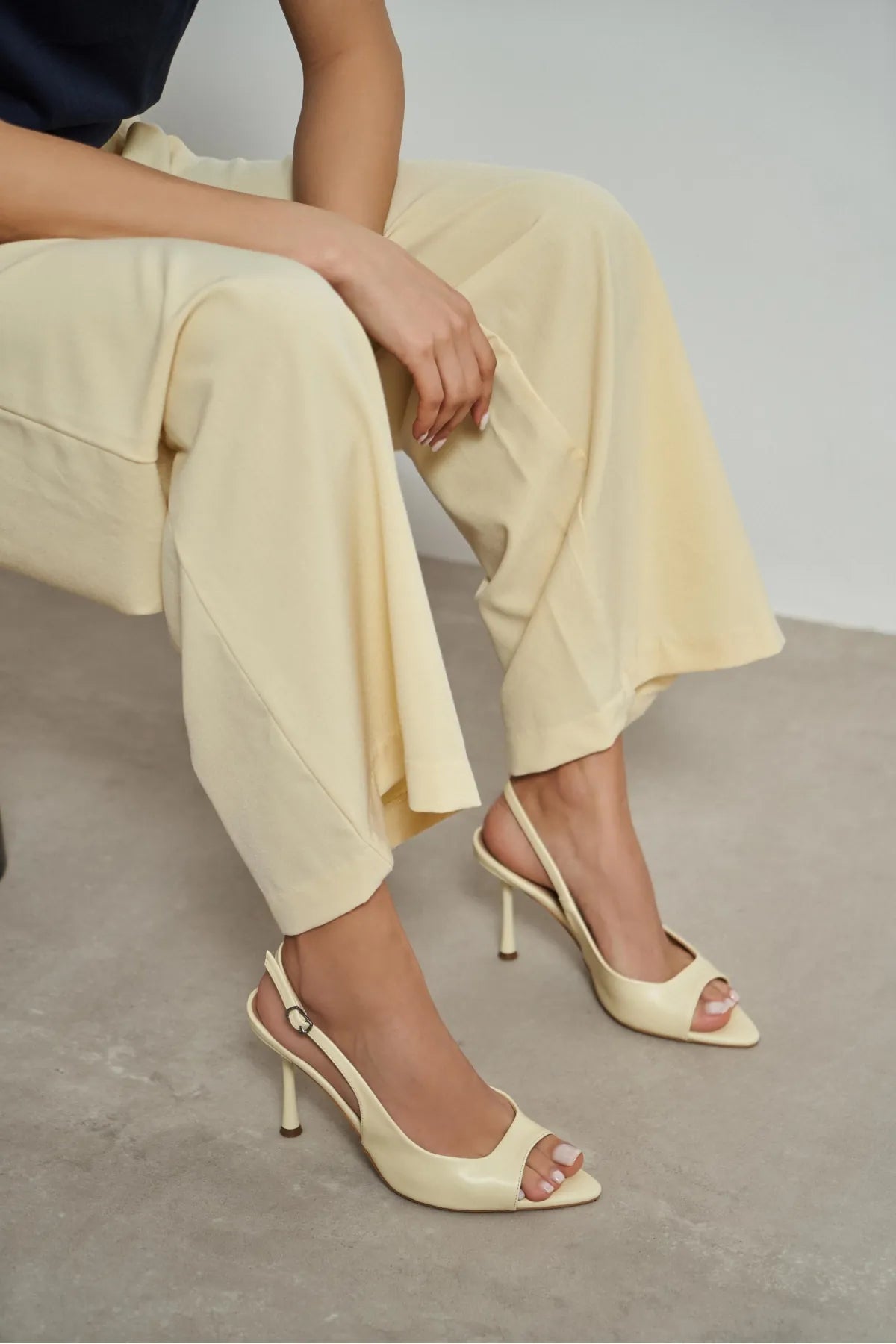 MAIA Butter Yellow Matte Pointed Toe Open Front Women’s Thin Heel Shoes | FOOTWEAR | Heels | Lebbse MAIA Butter Yellow Matte Pointed Toe Open Front Women’s Thin Heel Shoes | FOOTWEAR | Heels | Lebbse